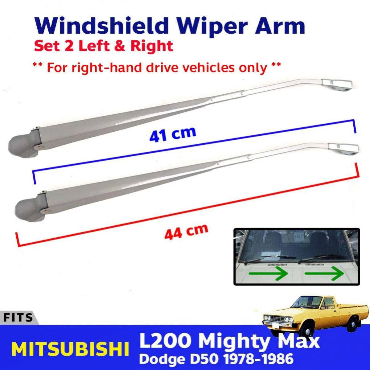 Windshield Wiper Arm L+R (RHD Fits Mitsubishi L200 Express Pickup 1978-86 D07