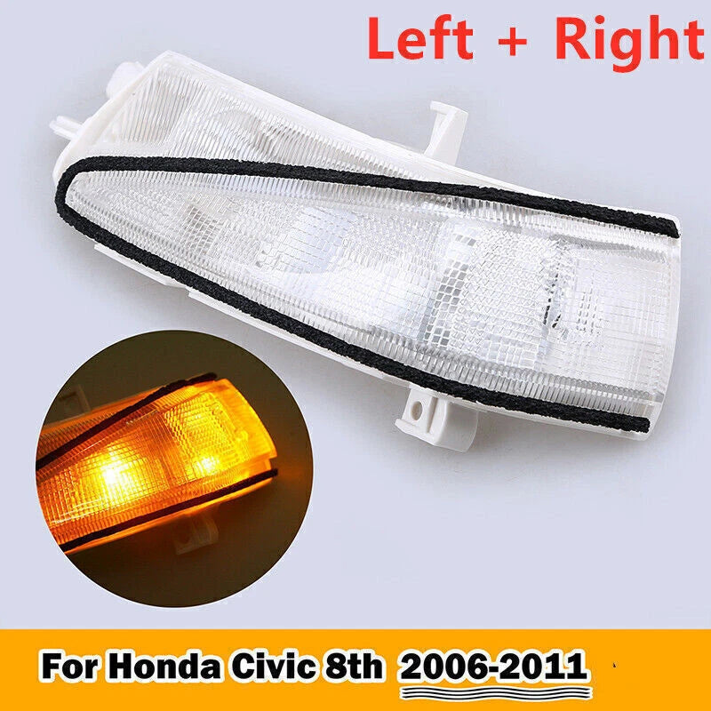 Left & Right Side Mirror LED Turn Signal Lights for Honda Civic Sedan (2006-2011)