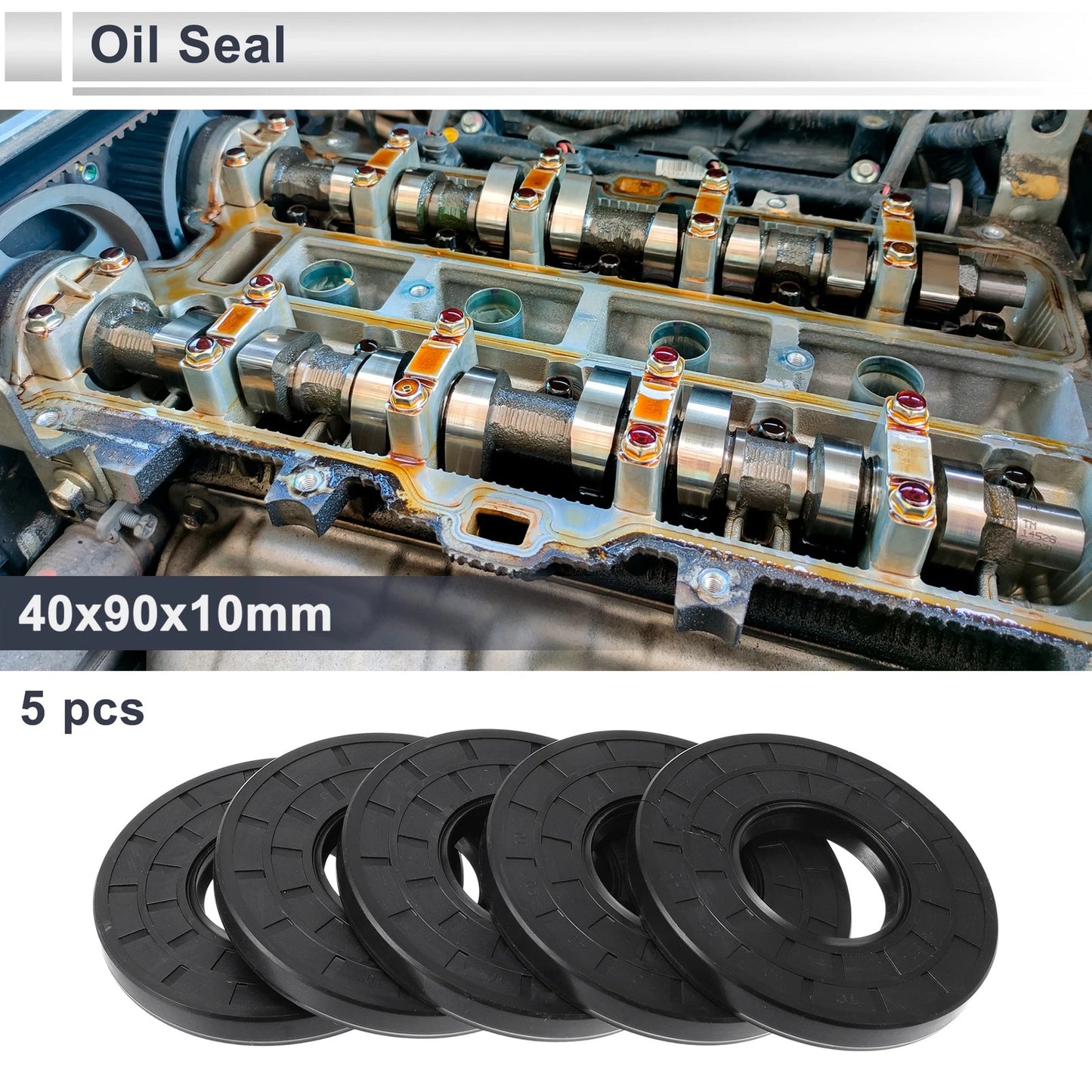 Oil Seal 40x90x10mm 5x Seal Ring Shaft Seal Nitrile Rubber for MakeModel
