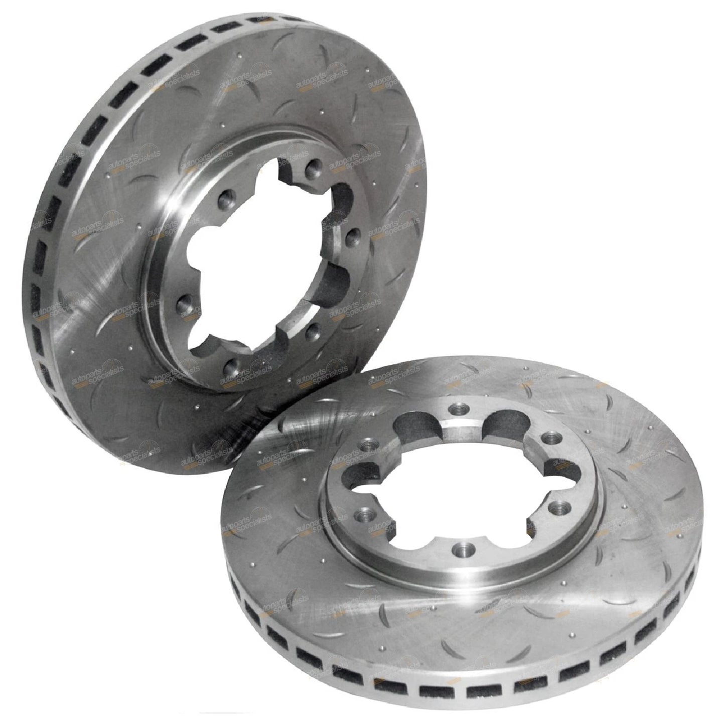 Front Drilled Slotted Disc Rotor + Pads for Patrol GU Y61 (1997-2016)