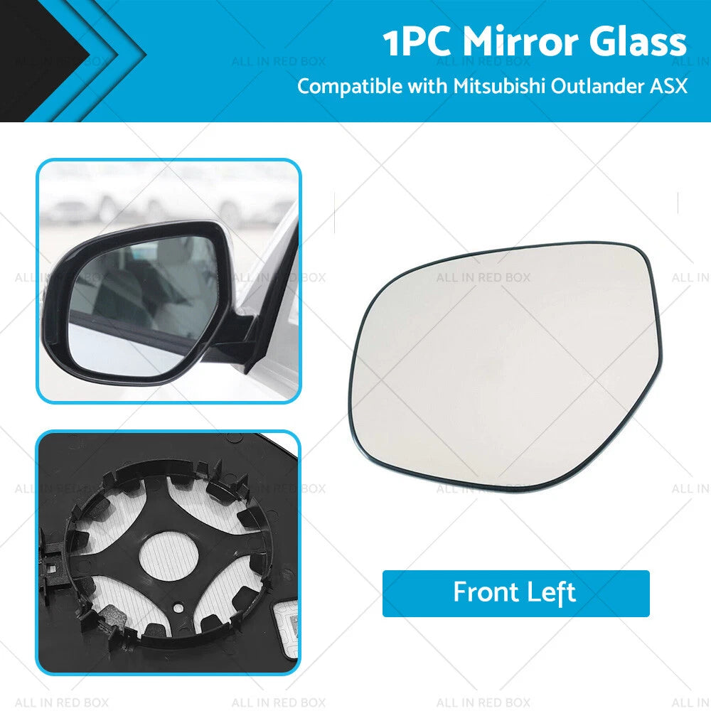 Heated Convex Left Side Mirror Glass for MITSUBISHI ASX (2013-2019)