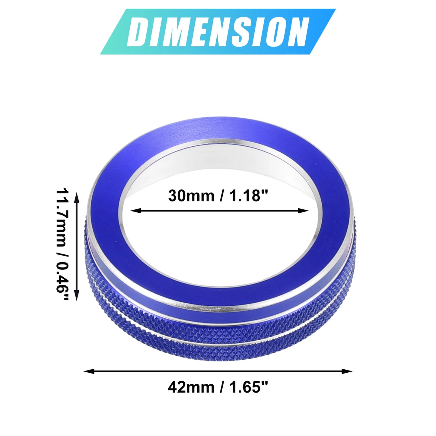 Car Mode Switch Knob Cover Trim for Ford Explorer (2020-2022) Blue Aluminum