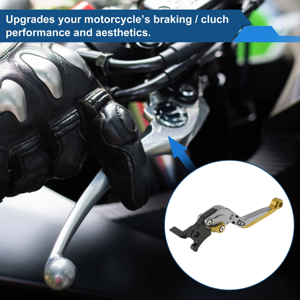 Adjustable Short/Long Brake Clutch Levers for Yamaha MT125 Titanium Gold Tone