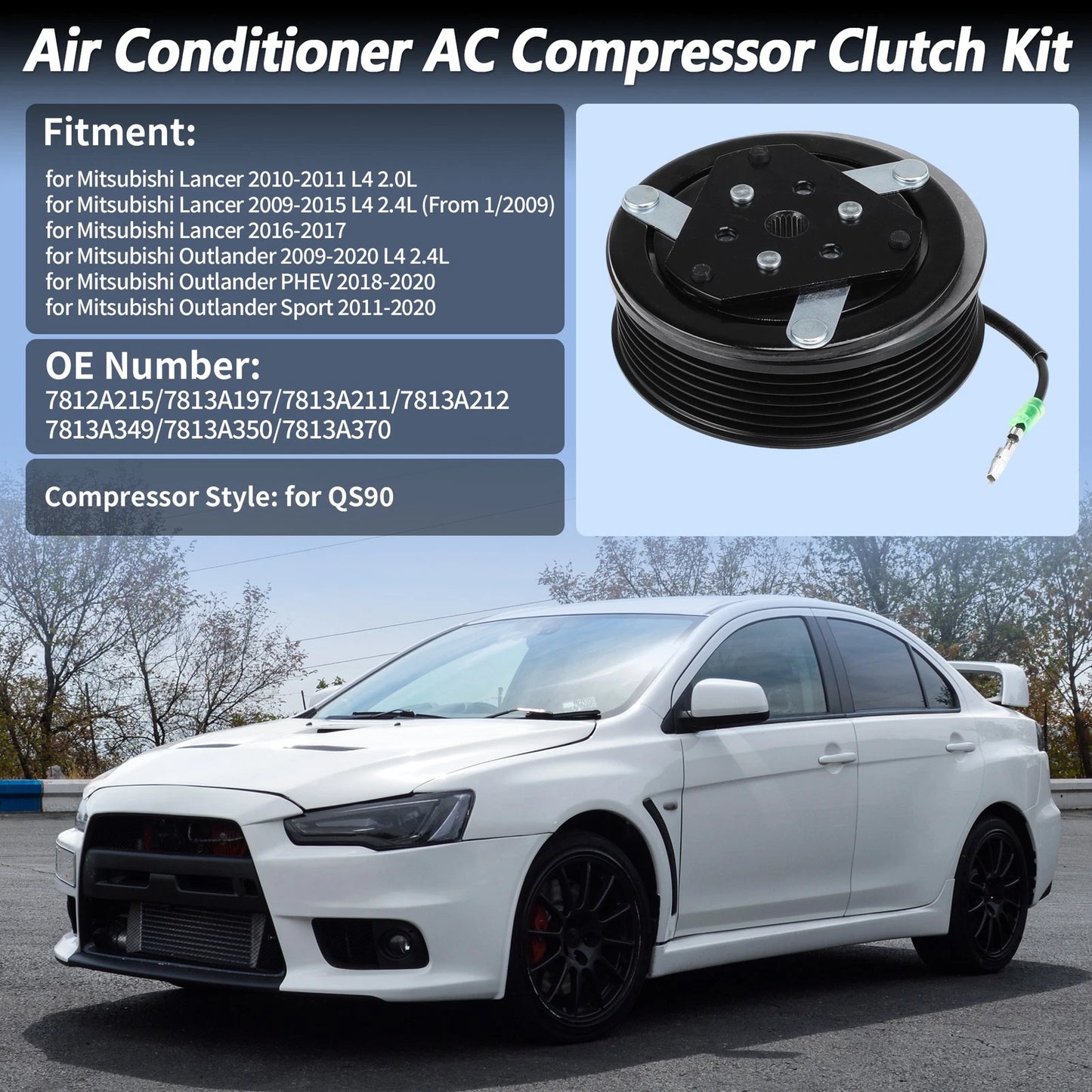 AC Compressor Clutch Kit for Mitsubishi Lancer, Outlander (2003-2018)
