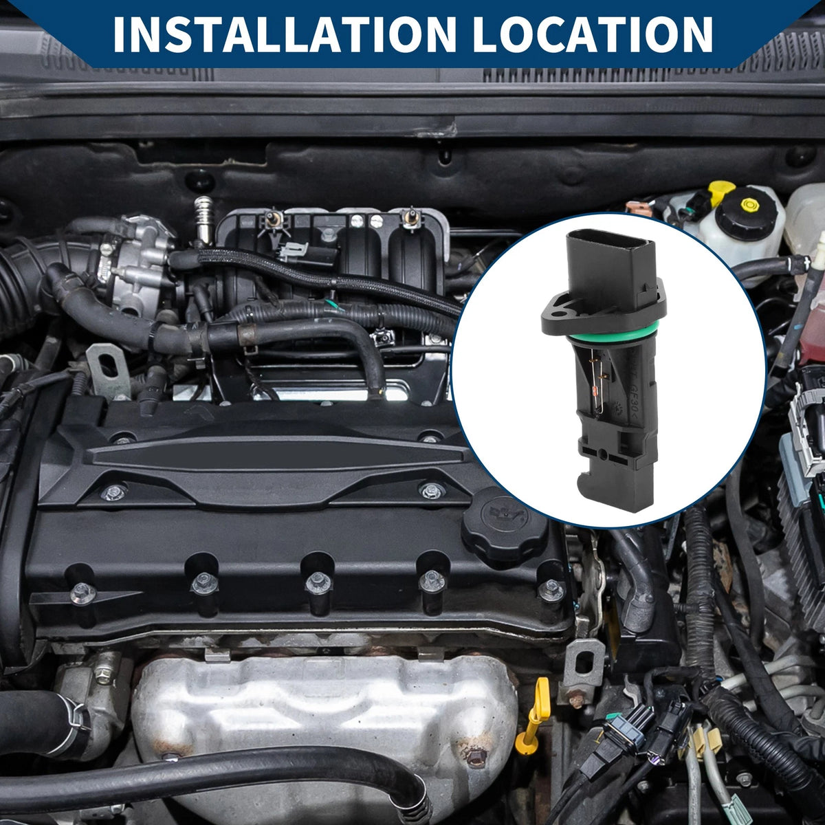 Mass Air Flow Sensor for BMW 320i (2003-2012) - 1 x No.13627533853 Black