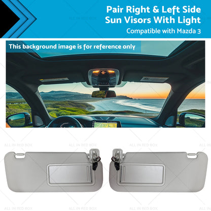 Sun Visors with Light for 2010-2013 Mazda 3