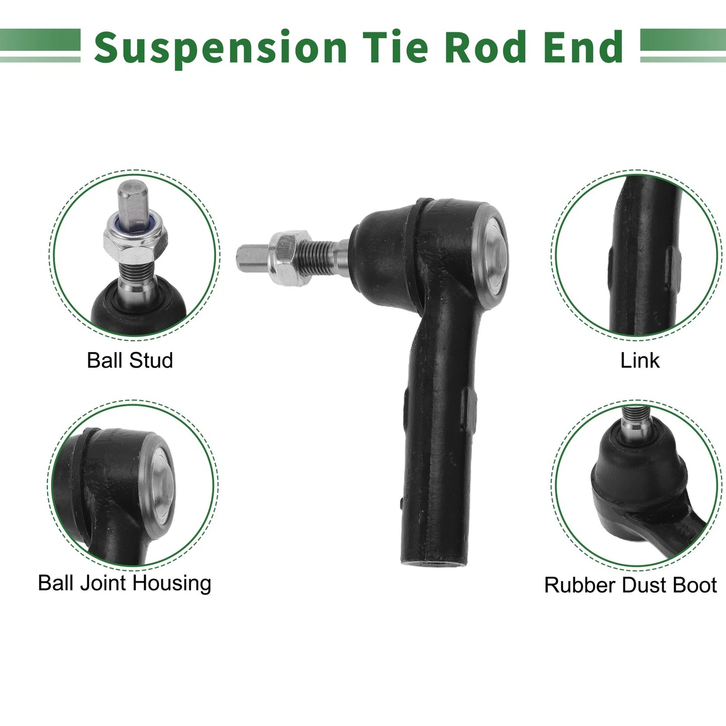 8 x Front Inner Tie Rod Ends & Ball Joint for Dodge Dakota (1987 - 2005)