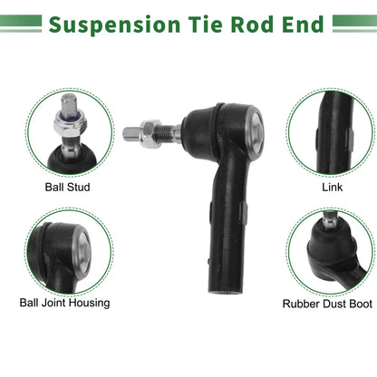 8 x Front Inner Tie Rod Ends & Ball Joint for Dodge Dakota (1987 - 2005)