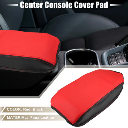 Car Center Console Armrest Pad for Toyota Camry (2007-2011) Faux Leather Red Black