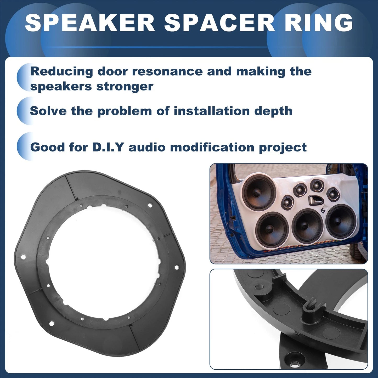 4 x Speaker Spacer Ring Tweeter Adaptor 6x9–6.5 for Toyota