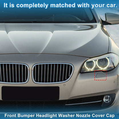 Front Left Washer Nozzle Cover for BMW 528i (2014-2016) Black