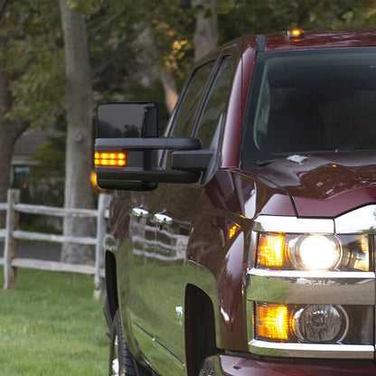 Black Tow Mirror Cap Cover Assemblies for Chevy Silverado GMC Sierra (2014-2019)