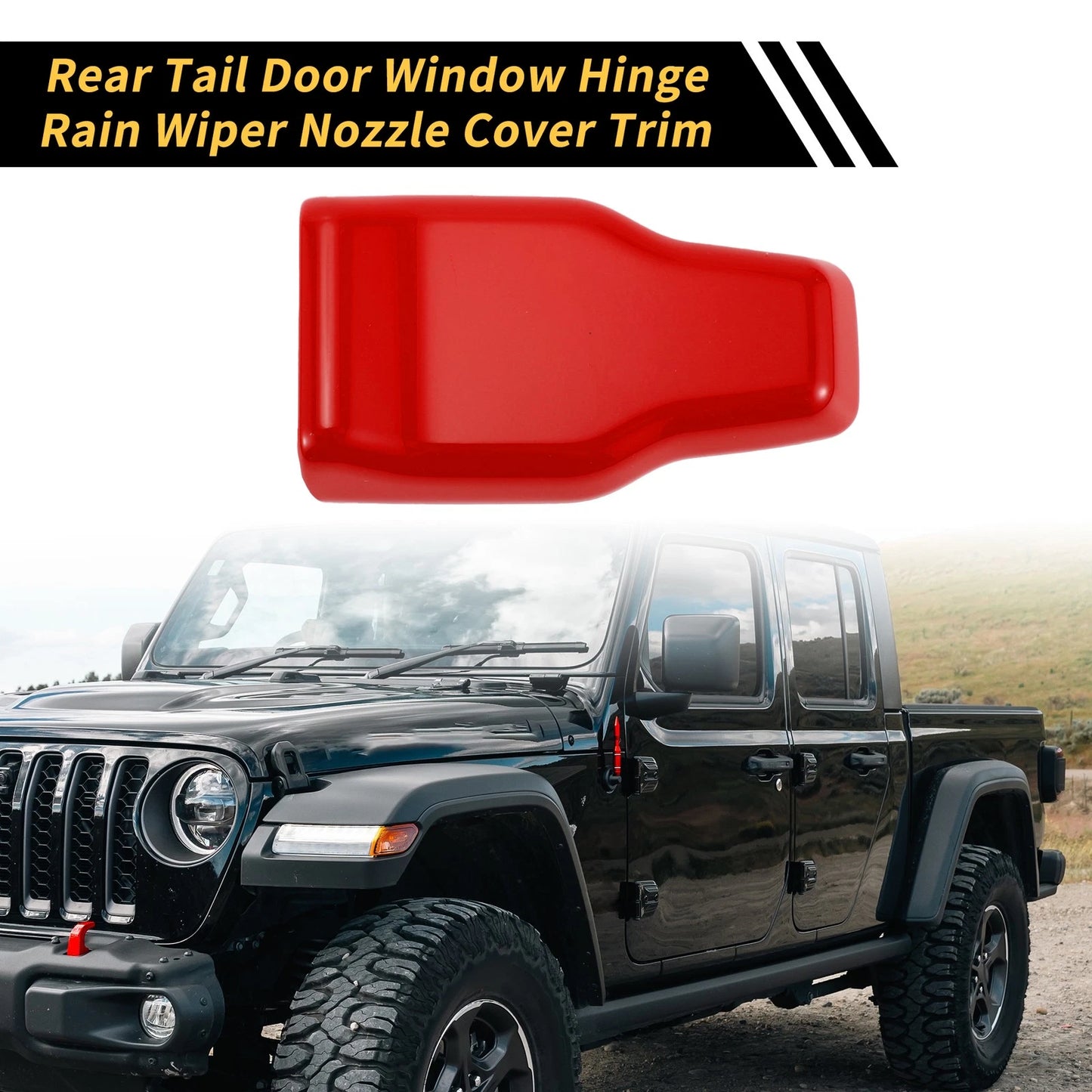 Rear Tail Door Window Hinge Wiper Nozzle Cover Trim for Jeep