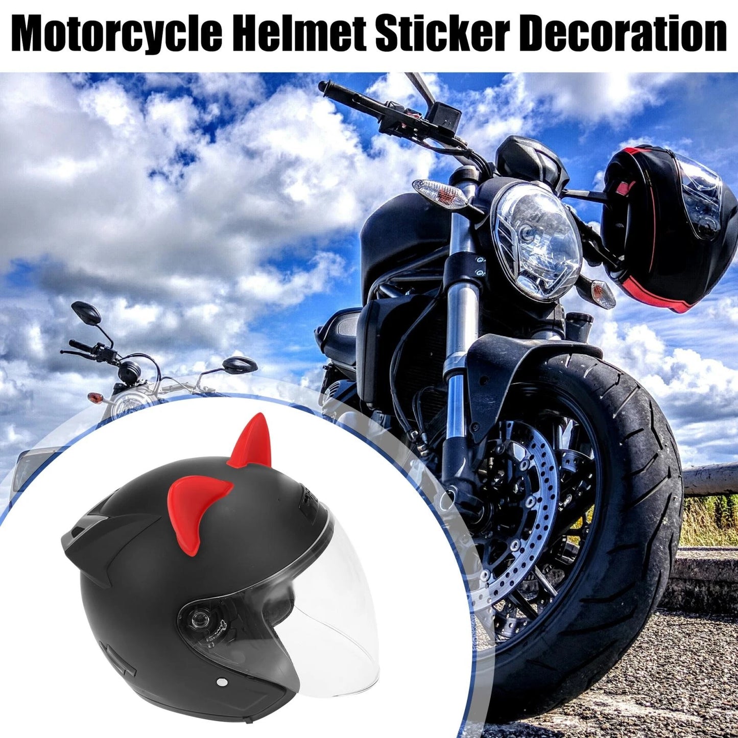 Cat Ears / 2 x / Style Helmet Stick-On Decoration for Motorcycle Scooter