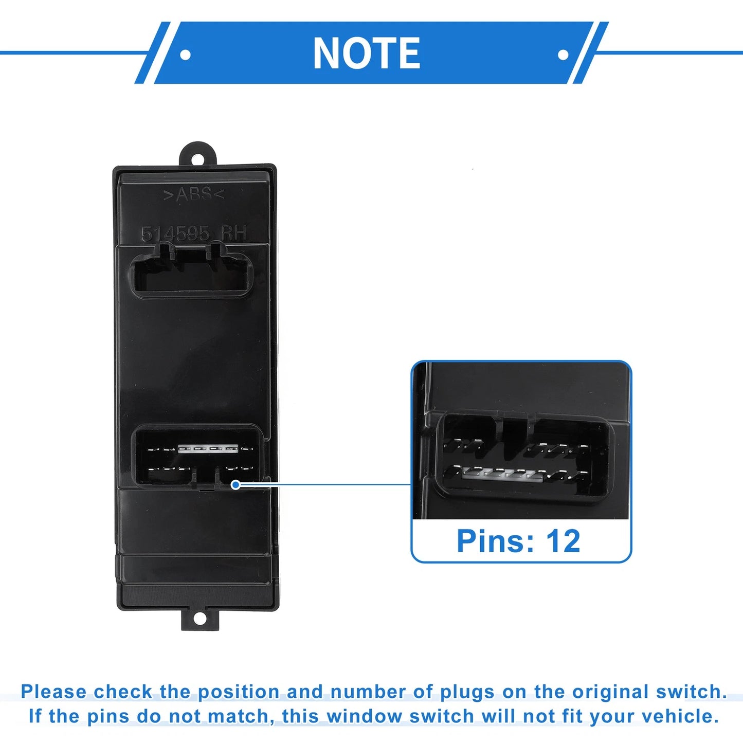 Front Right Power Window Switch for Toyota Avanza (2007-2008)