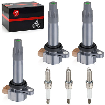 3 Pack Ignition Coil & Spark Plug for Can-Am Maverick X3 Turbo R 2017-2021