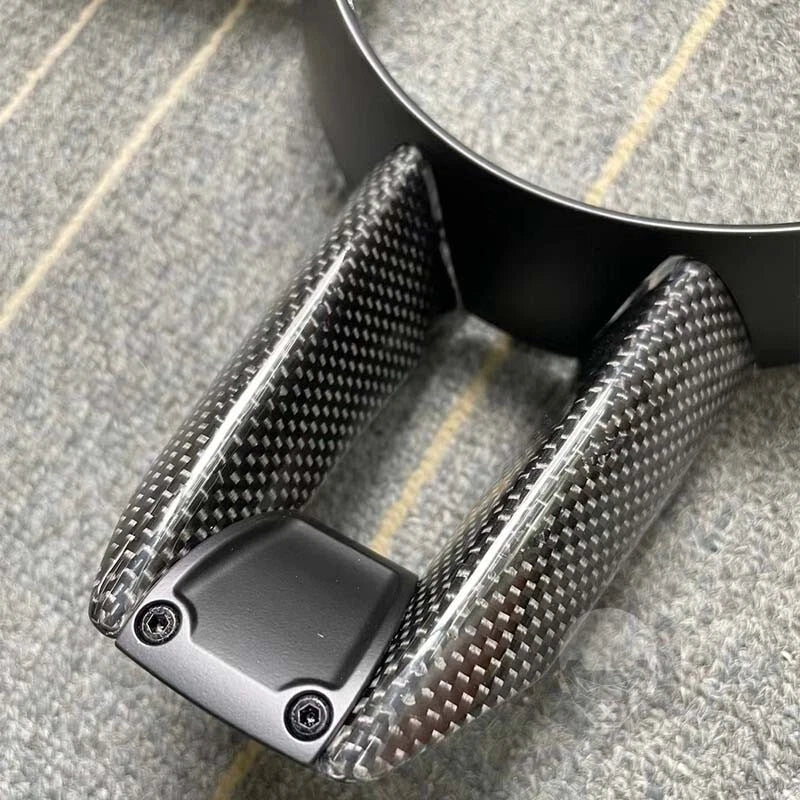Carbon Fiber Steering Wheel Cover Trim Fit for Porsche 911 992 2020-2023 Taycan
