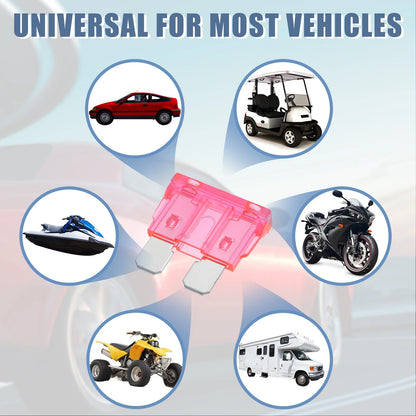 25pcs Blade Style Fuses 4A for Cars Boat Truck SUV Motorcycle Pink