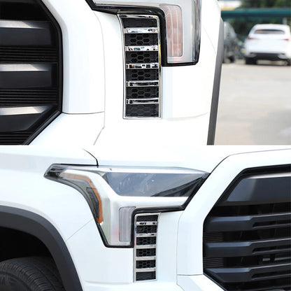 Silver Front Mesh Grill Molding Covers for Toyota Tundra (2022-2023)