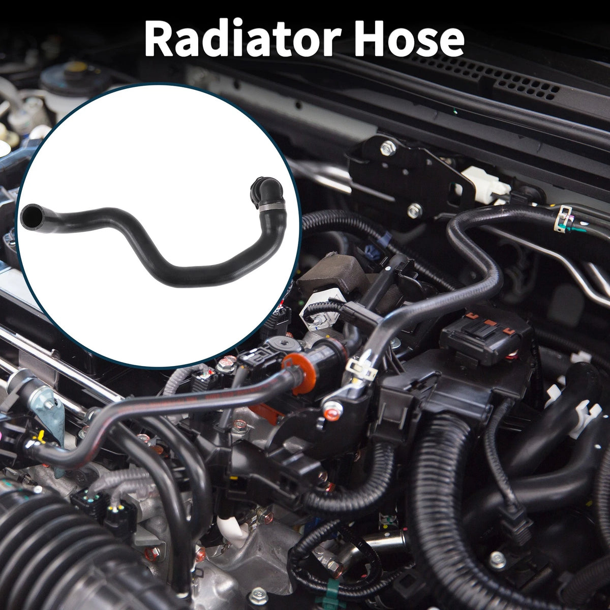 Radiator Hose Water Pipe for Volvo V40 (2012-2017) Rubber Black 1 Pcs