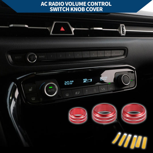 AC Radio Volume Switch Knob Cover Ring 3 x for Toyota Supra (2018–2022)