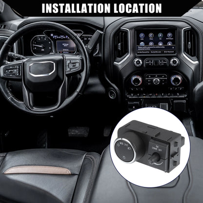 Front Headlight Switch Replacement for Chevy GMC Black