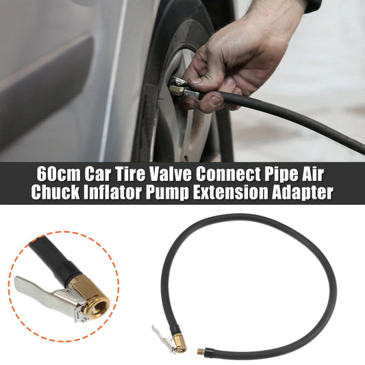 Tire Inflator Pump Hose with Locking Air Chuck / 60cm 23.62" / for Car Motorcycle