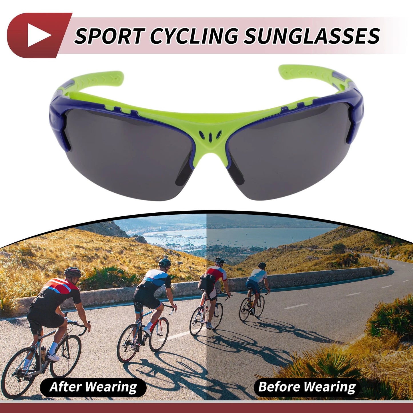 1 Pc Motorcycle Riding Goggles Gray Lens Blue Green Frame UV400 for Make Model