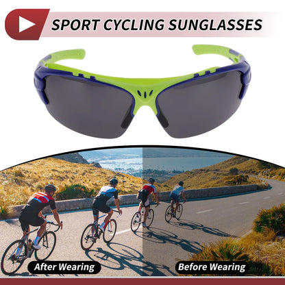 1 Pc Motorcycle Riding Goggles Gray Lens Blue Green Frame UV400 for Make Model