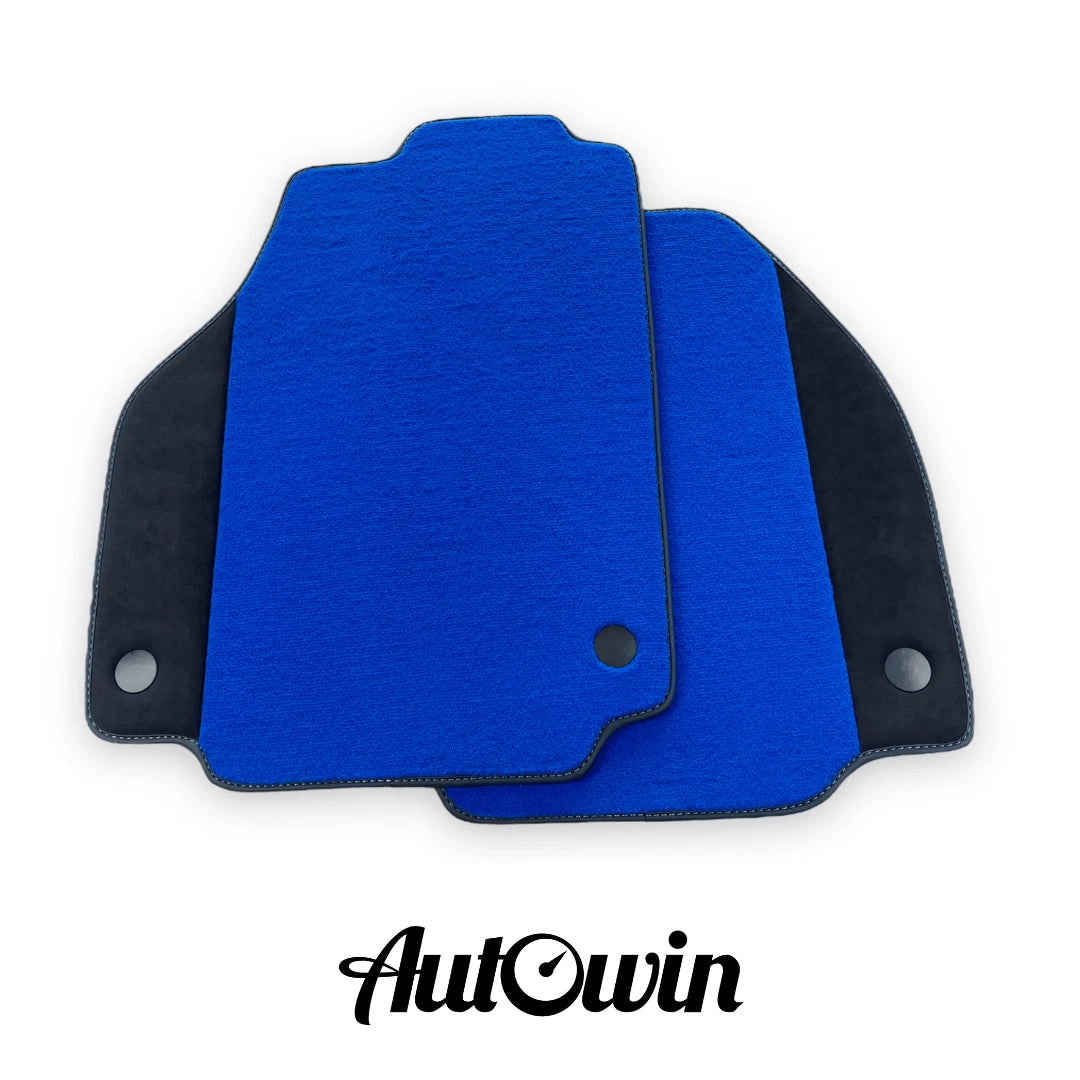 AutoWin Blue Floor Mats for Ferrari F8 Spider (2019-2023) Alcantara Leather