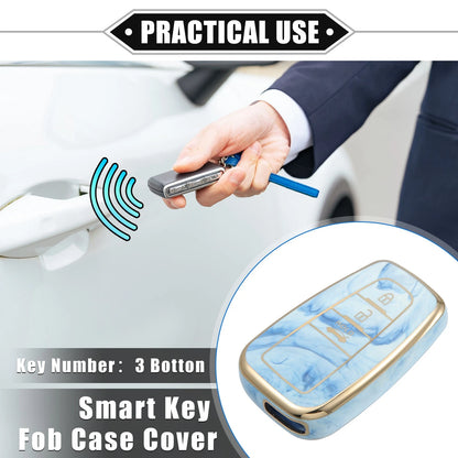 3 Button Smart Key Fob Cover Case for Toyota Prius (2006-2022) TPU Blue