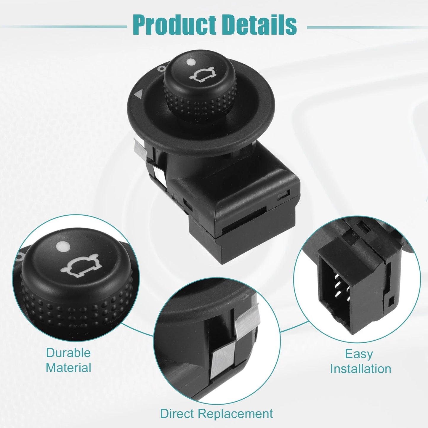 Power Rear View Mirror Remote Control Switch for Ford (1993-1997)