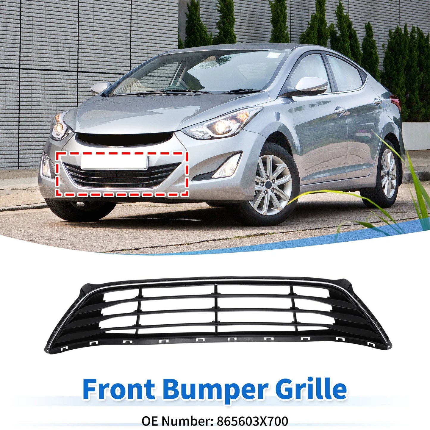 Lower Front Bumper Grille for Hyundai Elantra (2014-2016)