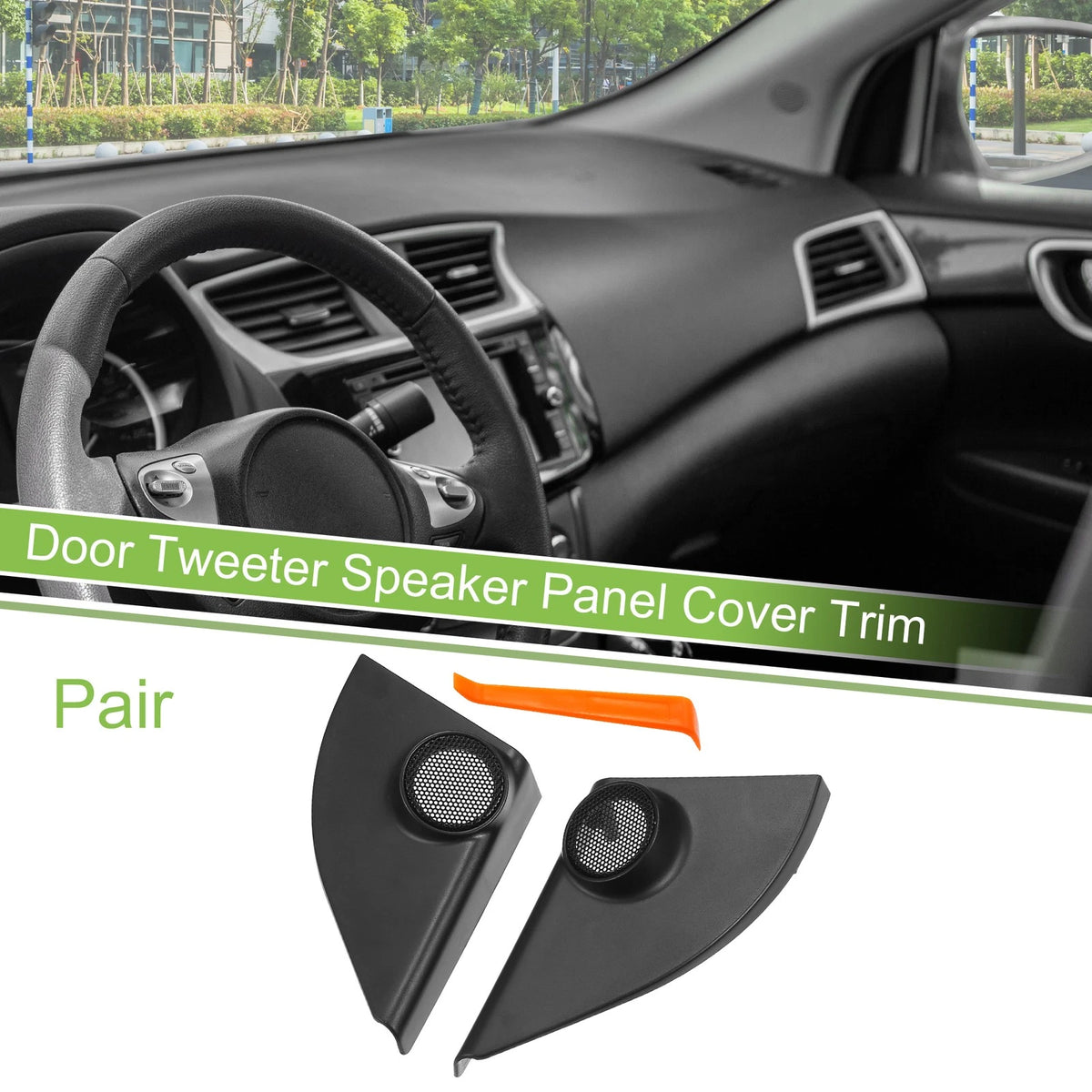 A Pillar Door Tweeter Speaker Cover Trim for Toyota RAV4 (2013-2018) Black