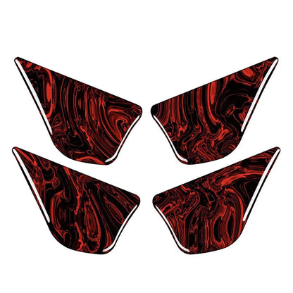 4 Pcs Fire Red Door Handle Bowl Cover Trim for Mercedes E-Class W213 (11-18)