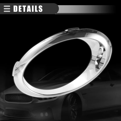Left Right Fog Light Bezel Set for Ford (DS7Z17E811AA) Chrome Silver Tone