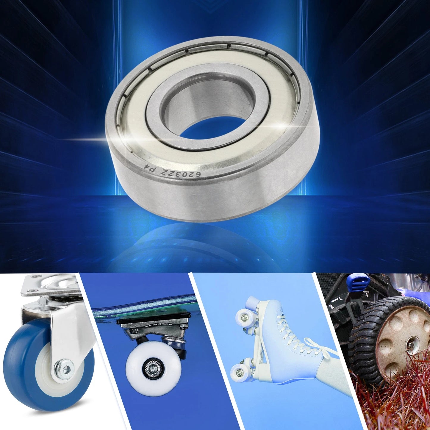 Deep Groove Ball Bearings P4 17x40x12mm for Scooter Skateboard Wheel