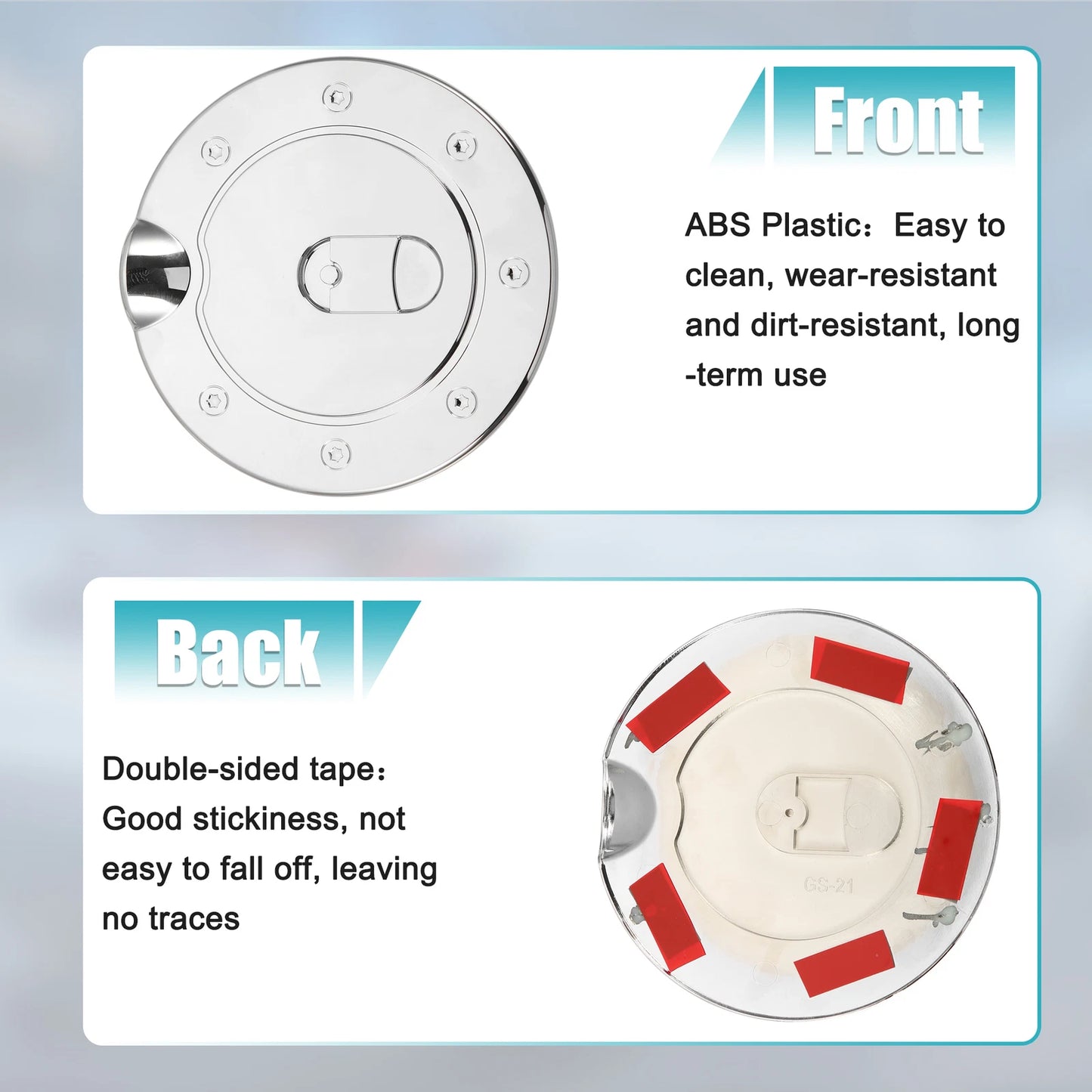 Chrome Plated Fuel Tank Filler Cap Cover for Ford F-150 (2015-2023)