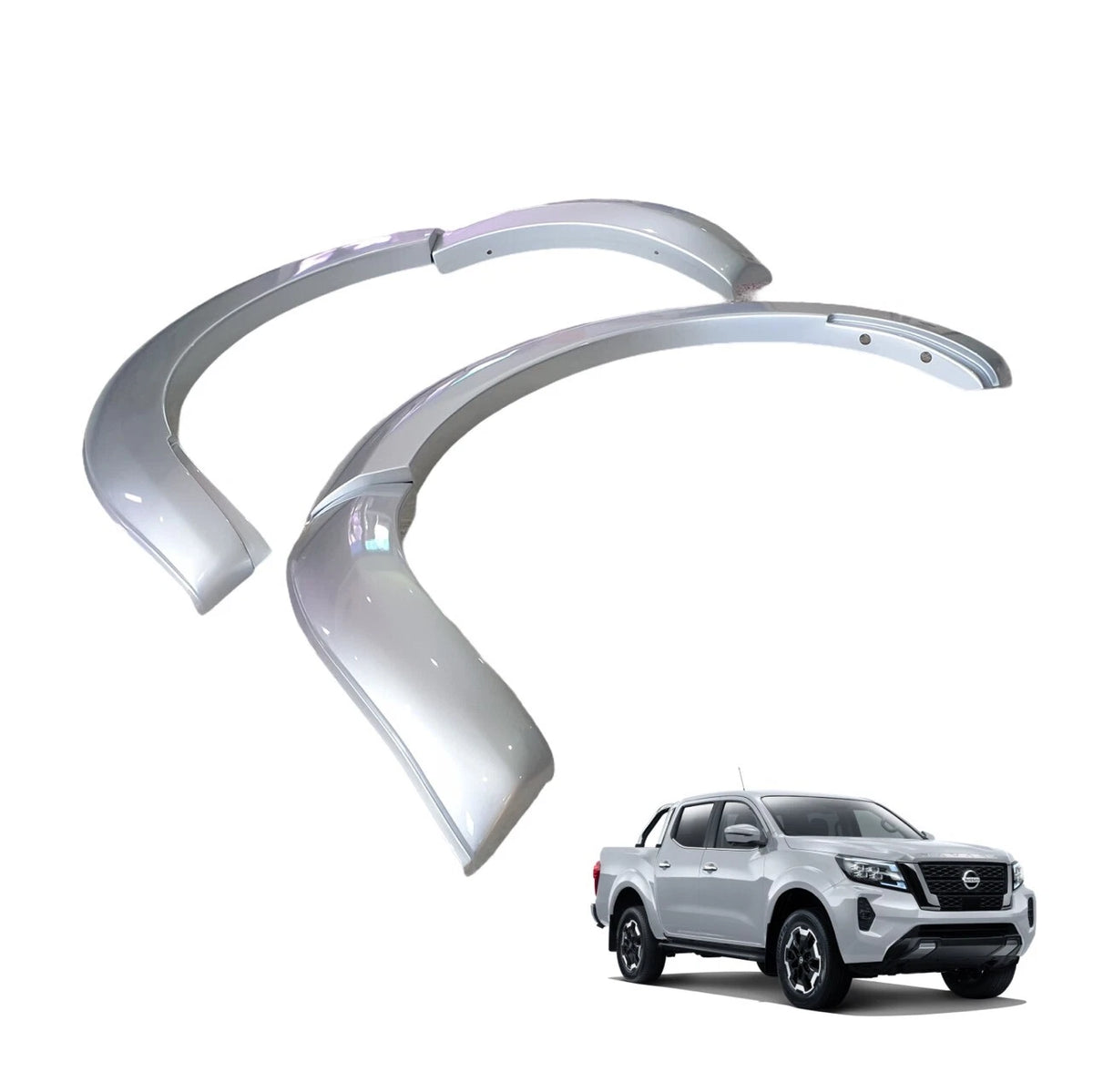 Front Silver K23 Fender Flares for Nissan Navara (2021-2022)