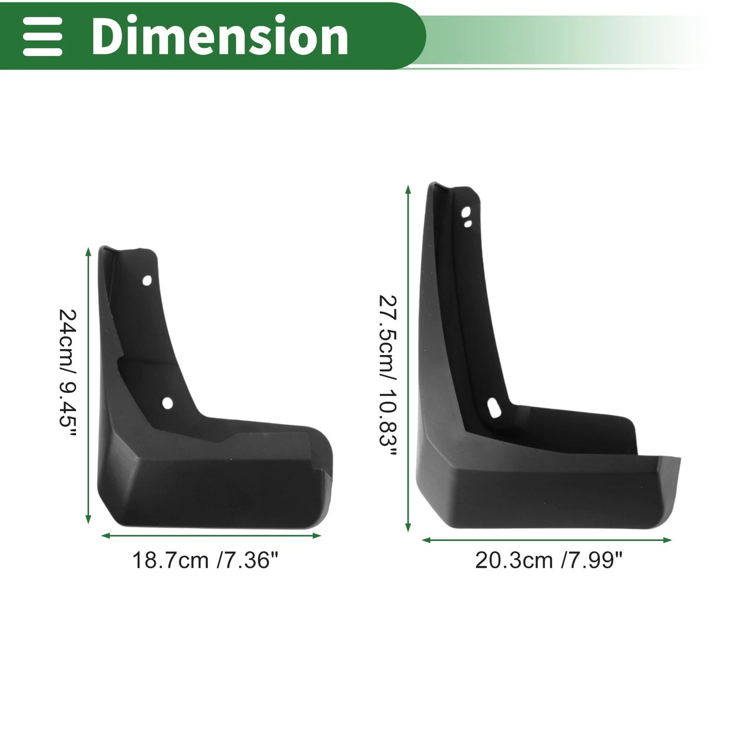 Mud Flaps Splash Guards for Ford Escort (2019-2021) with Mount Accessories