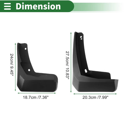 Mud Flaps Splash Guards for Ford Escort (2019-2021) with Mount Accessories