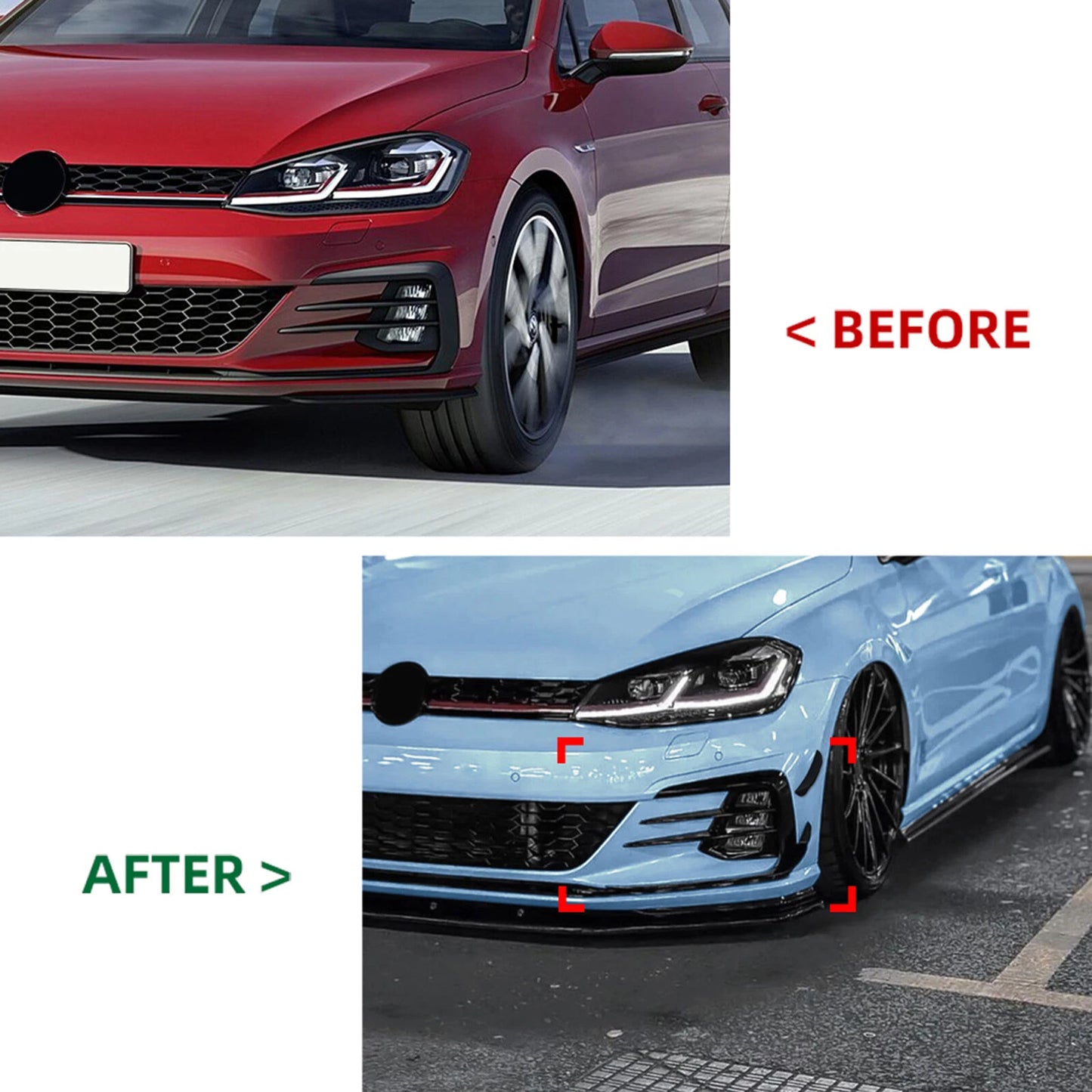 Gloss Black Side Air Vent Trims for VW Golf 7.5 GTI (2017-2020)