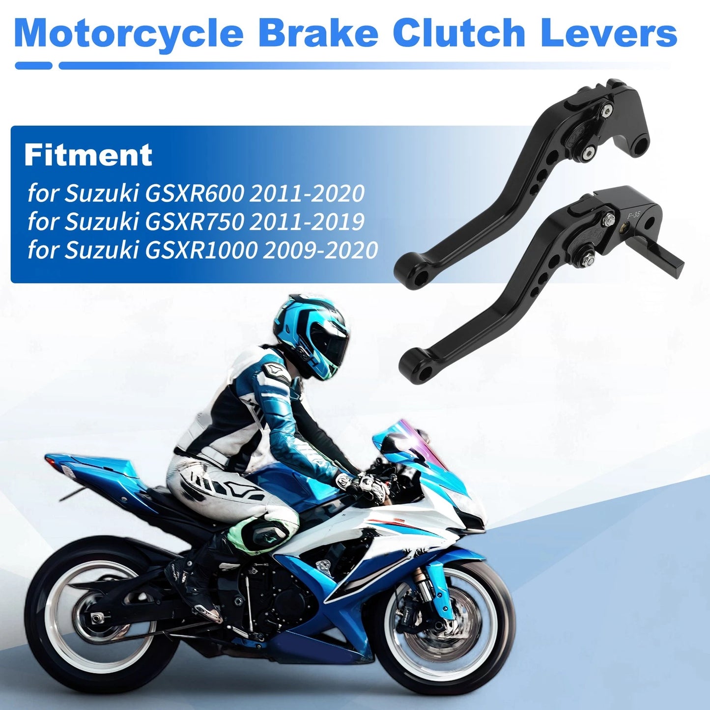 Short Brake Clutch Lever for Suzuki GSXR600 GSXR750 GSXR1000 (2001-2023)