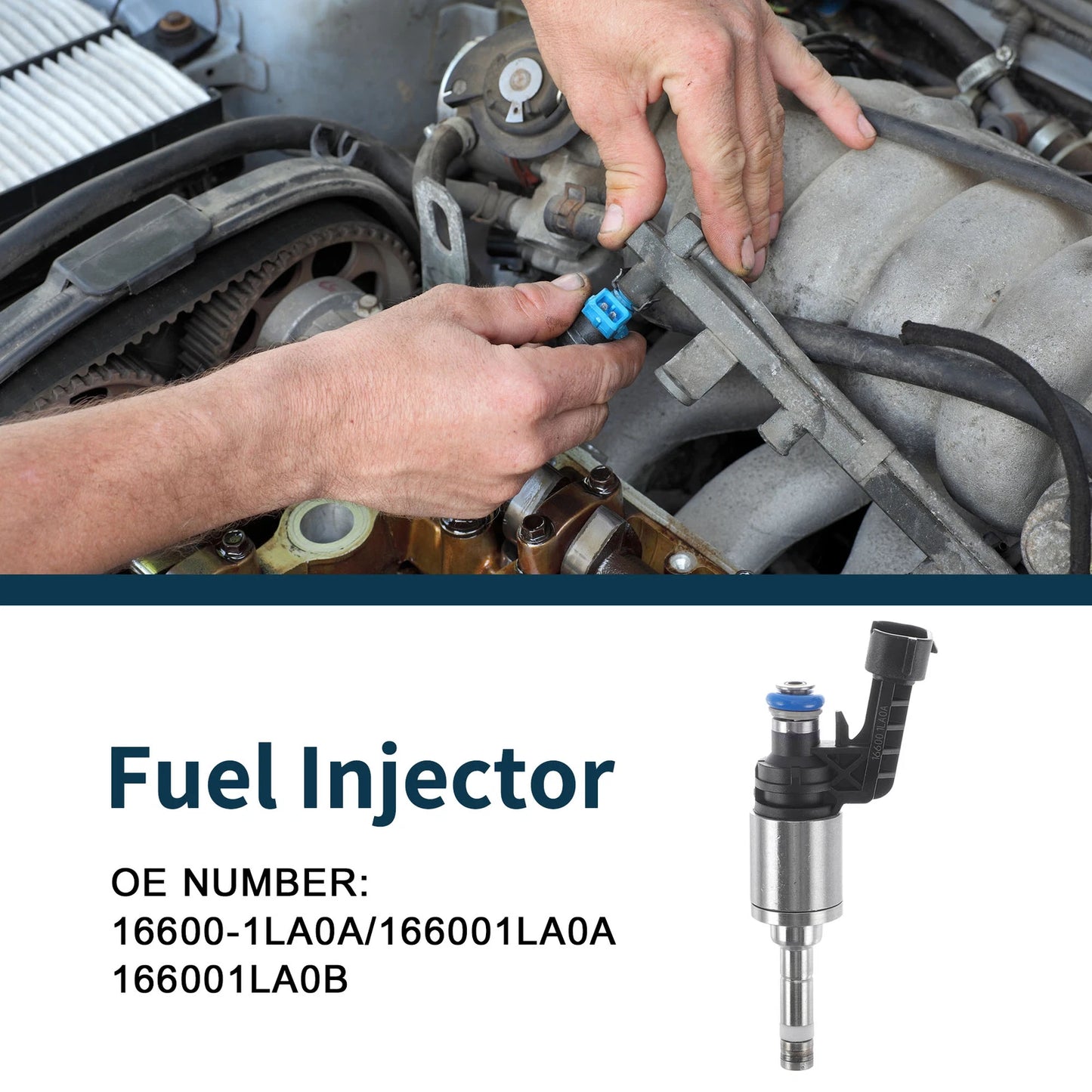 Fuel Injector 5.6 for Infiniti QX56 1 Pc Black Silver Tone (2011-2013)