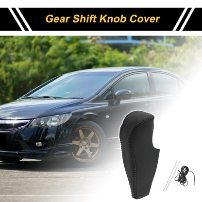 Car Gear Shift Knob Cover for Honda Civic (2006-2011) Black Faux Leather