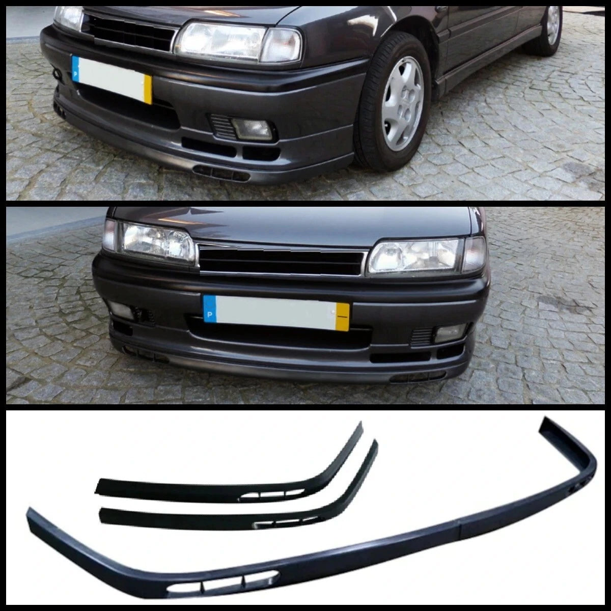 2 Piece Euro Front Bumper Splitter for Nissan Primera P10 (1990-1996)