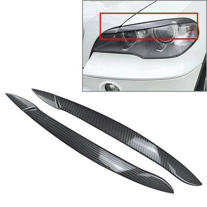 Carbon Fiber Headlight Eyelid Covers for BMW X5 E70 (2008-2013)