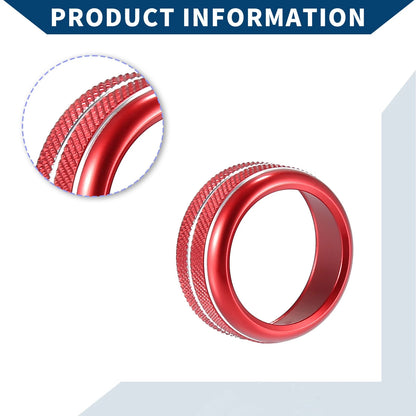 AC Radio Volume Knob Cover Ring for Toyota Supra 2018-2022 - Red 3 x Pcs
