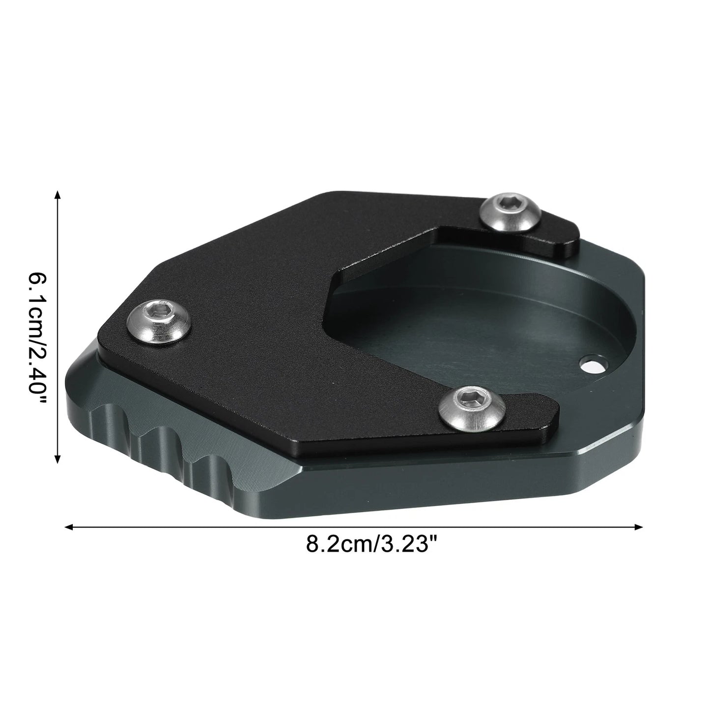 1 Set Aluminum Alloy Motorcycle Kickstand Pad for KAWASAKI Black Silver Tone