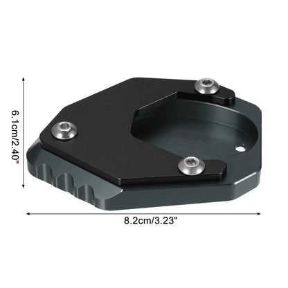 1 Set Aluminum Alloy Motorcycle Kickstand Pad for KAWASAKI Black Silver Tone